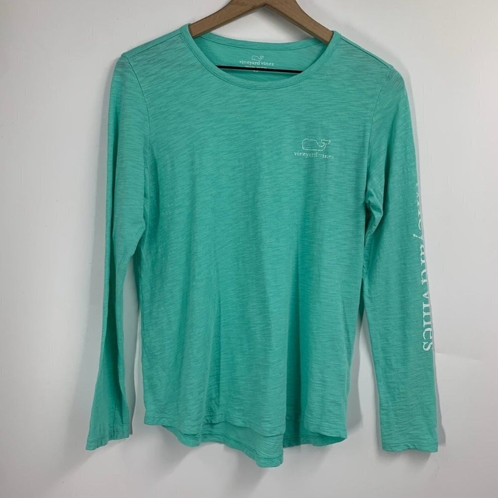 Vineyard Vines Women's Long-Sleeve Cotton Slub Vintage Whale Tee Size XS